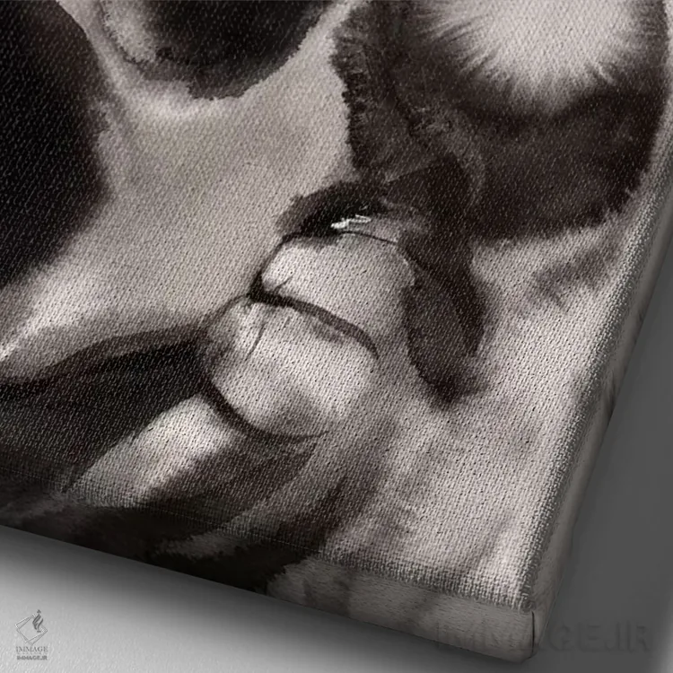 تابلو دکوراتیو گوریل مهربان اثر سو بنگ لیم - نمای نزدیک بافت بوم