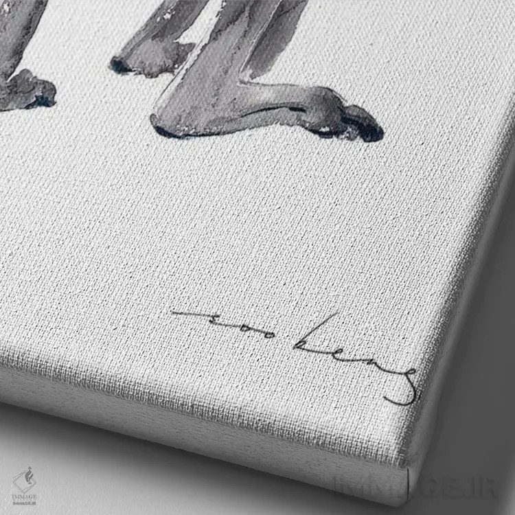 تابلو دکوراتیو کانگورو آرام اثر سو بنگ لیم - نمای نزدیک بافت بوم