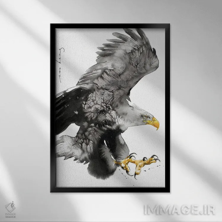 تابلو دکوراتیو قدرت بال ها اثر سو بنگ لیم - نمای قابدار مشکی