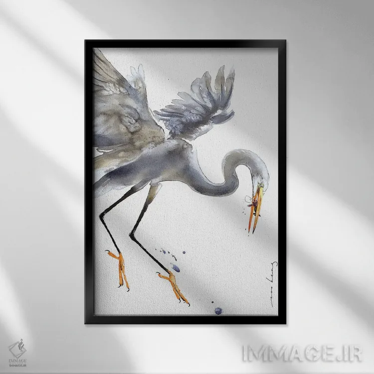 تابلو دکوراتیو اگرت اثر سو بنگ لیم - نمای قابدار مشکی