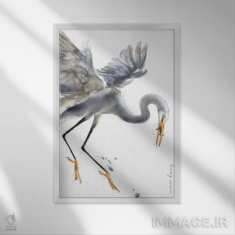 تابلو دکوراتیو اگرت اثر سو بنگ لیم - نمای قابدار سفید