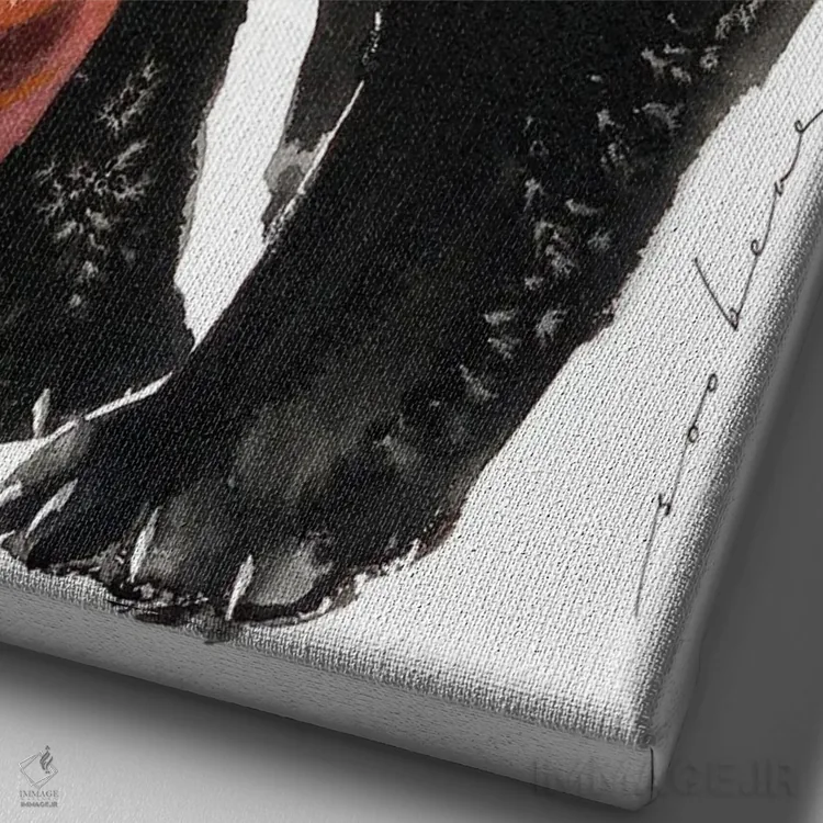 تابلو دکوراتیو گام های شیطنت آمیز اثر سو بنگ لیم - نمای نزدیک بافت بوم