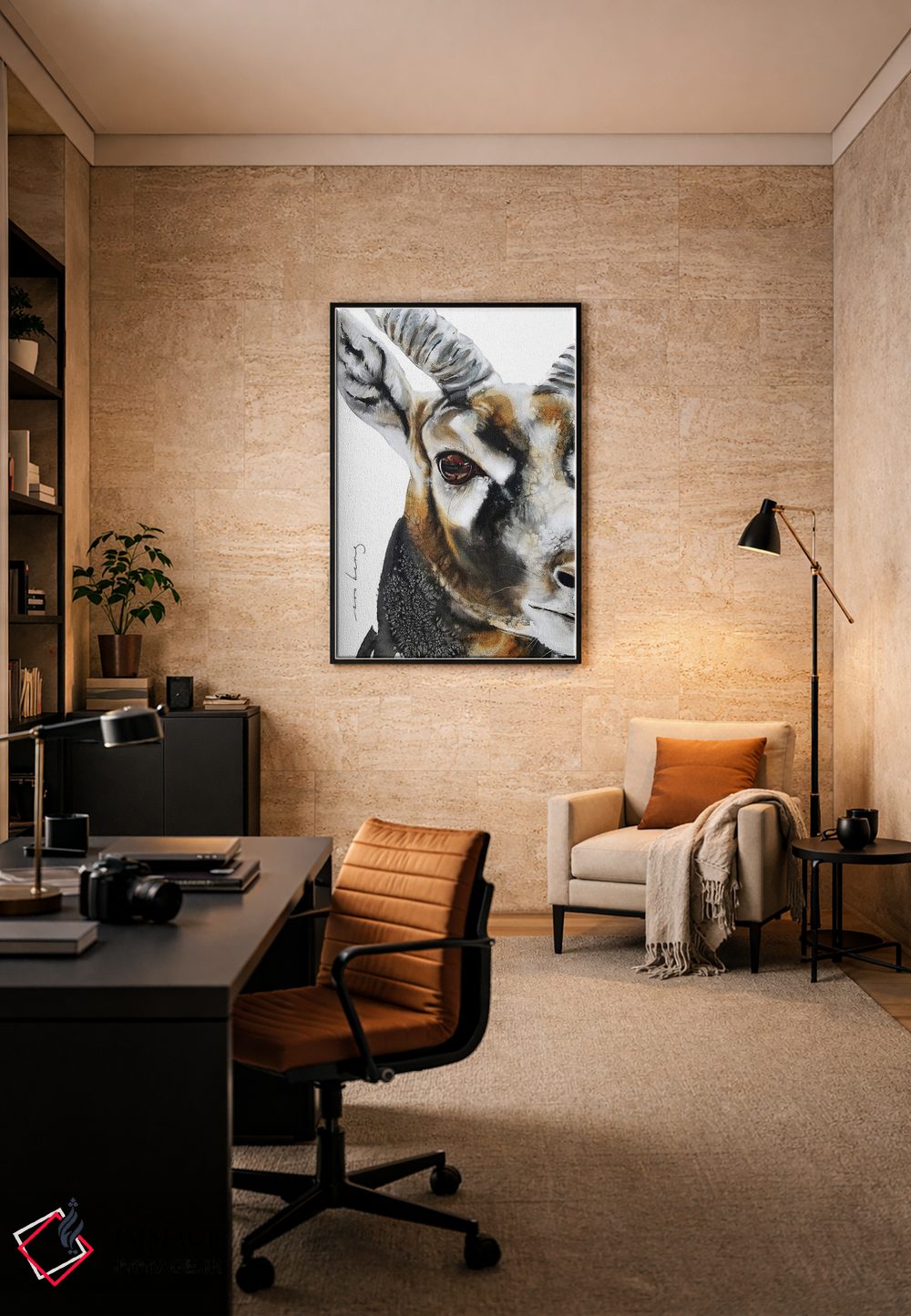 تابلو دکوراتیو غریزه بز کوهی اثر سو بنگ لیم - D6B