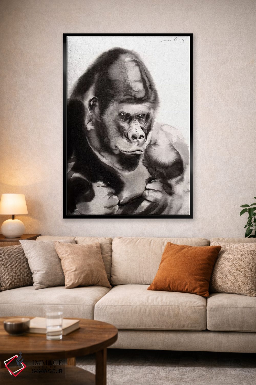 تابلو دکوراتیو گوریل مهربان اثر سو بنگ لیم - D2B