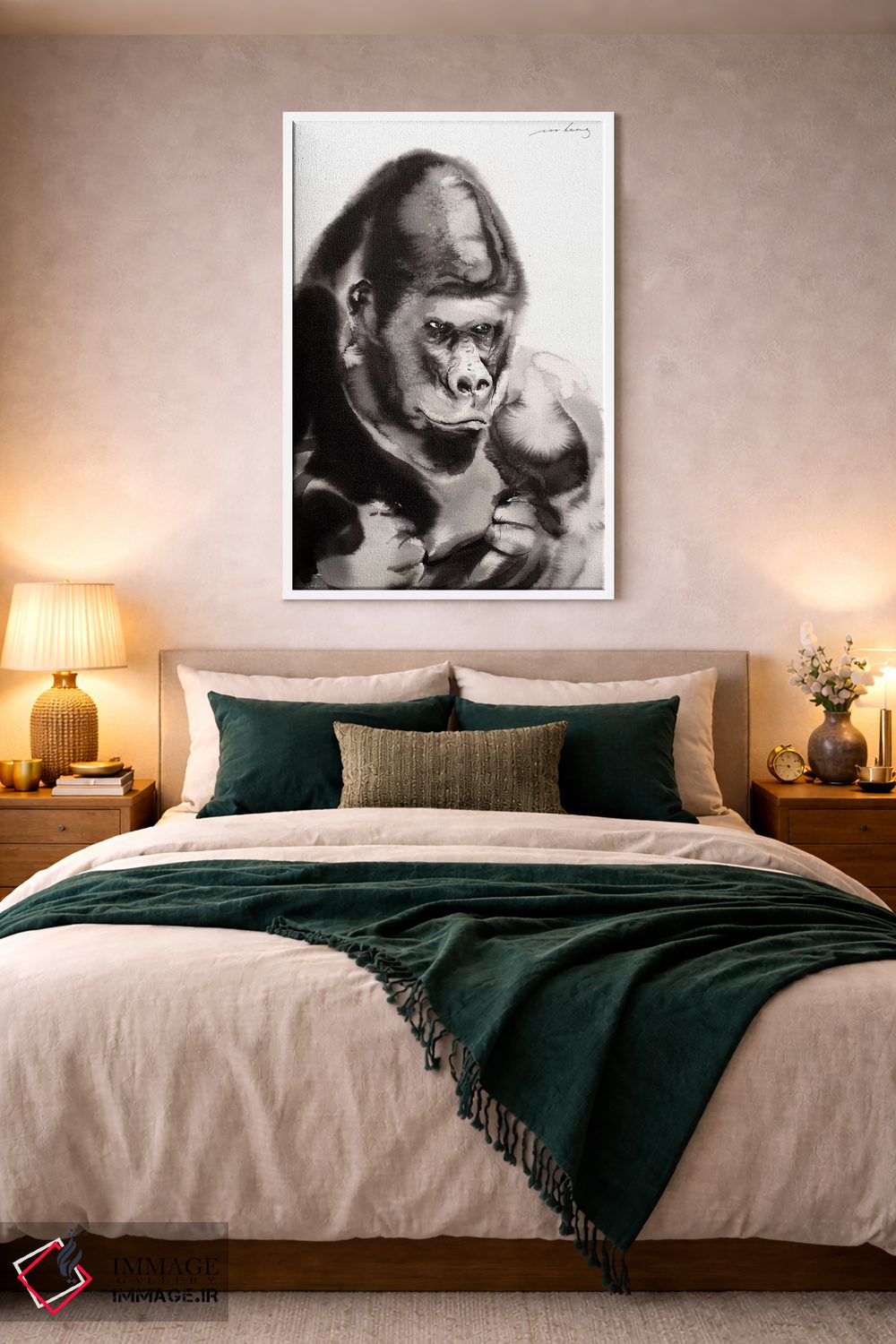 تابلو دکوراتیو گوریل مهربان اثر سو بنگ لیم - D3W