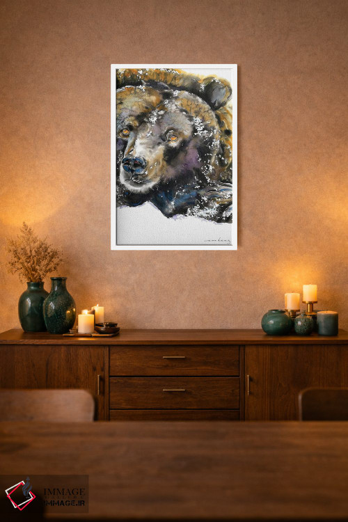 تابلو دکوراتیو خرس راحت و گرم اثر سو بنگ لیم - D2W