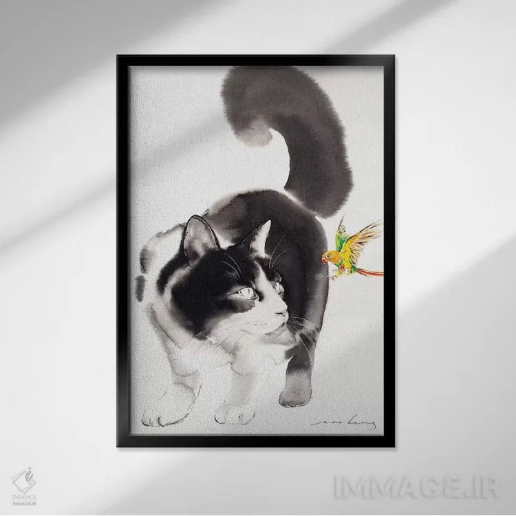 تابلو دکوراتیو برخورد ناگهانی ۲ اثر سو بنگ لیم - نمای قابدار مشکی