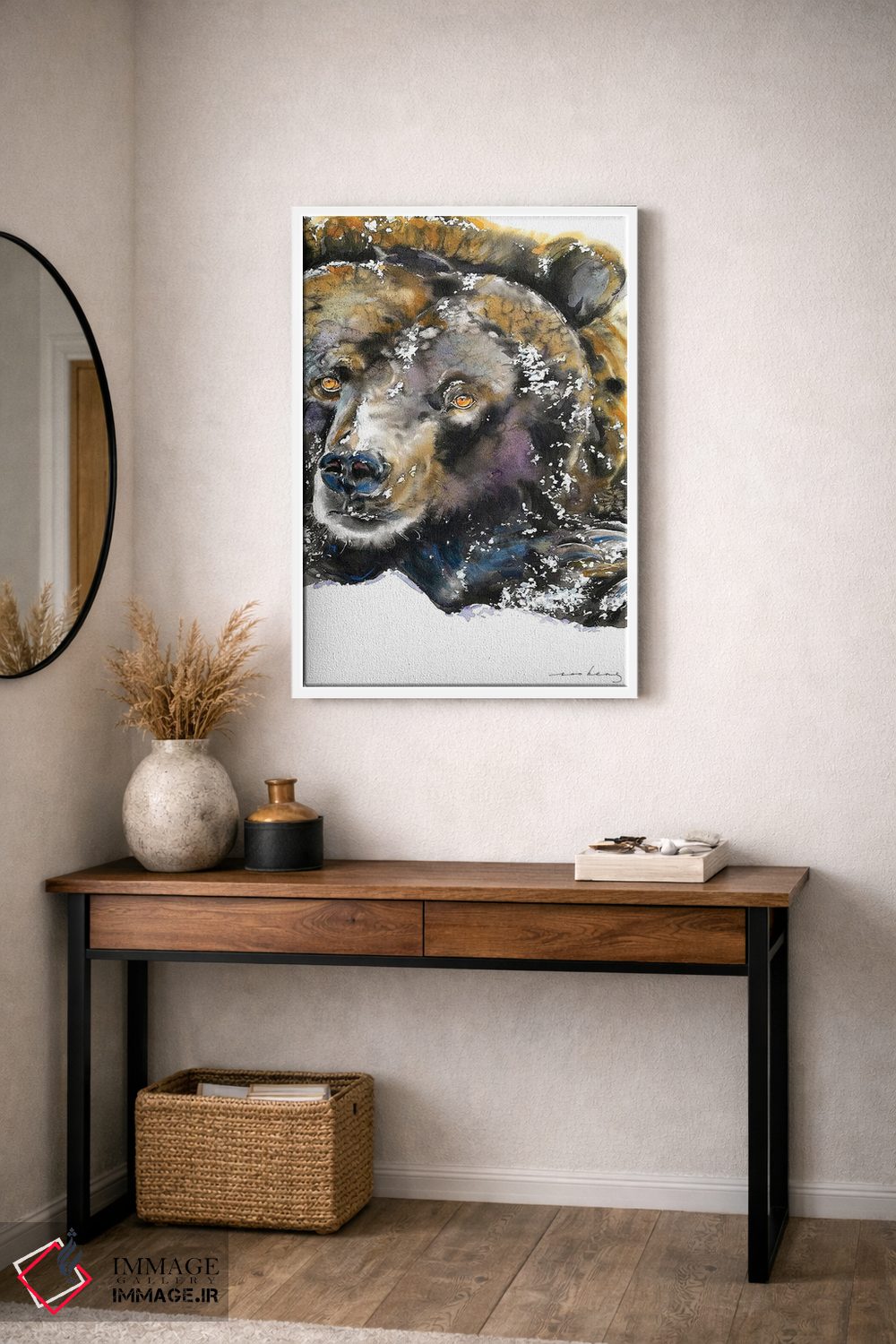 تابلو دکوراتیو خرس راحت و گرم اثر سو بنگ لیم - D4W