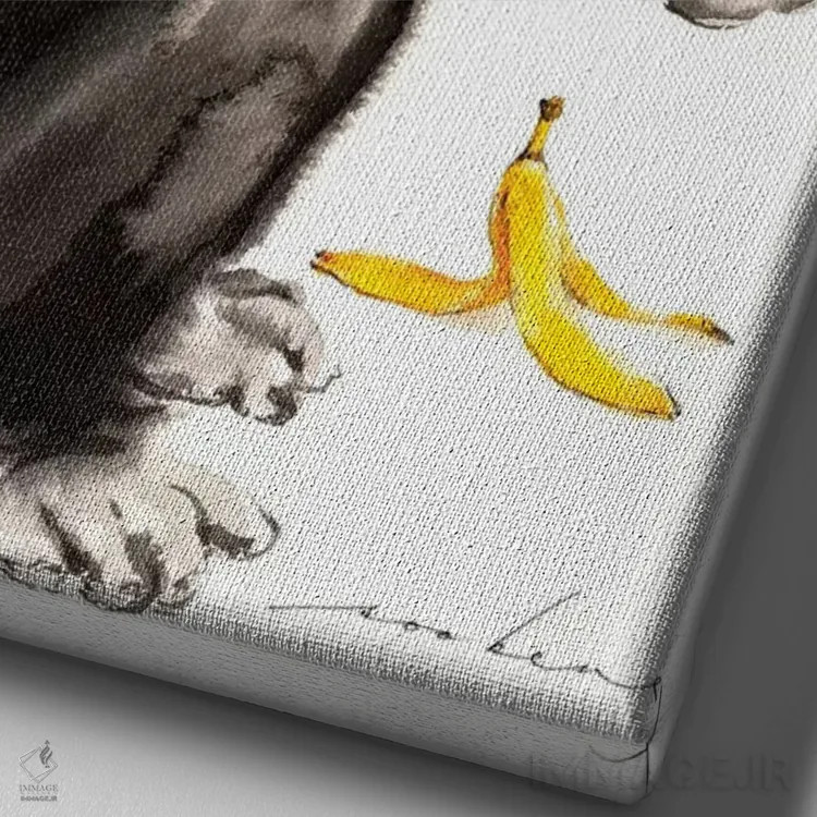 تابلو دکوراتیو گوشه شیطنت ۲ اثر سو بنگ لیم - نمای نزدیک بافت بوم