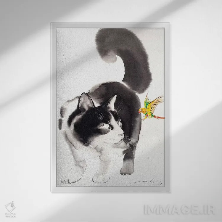 تابلو دکوراتیو برخورد ناگهانی ۲ اثر سو بنگ لیم - نمای قابدار سفید