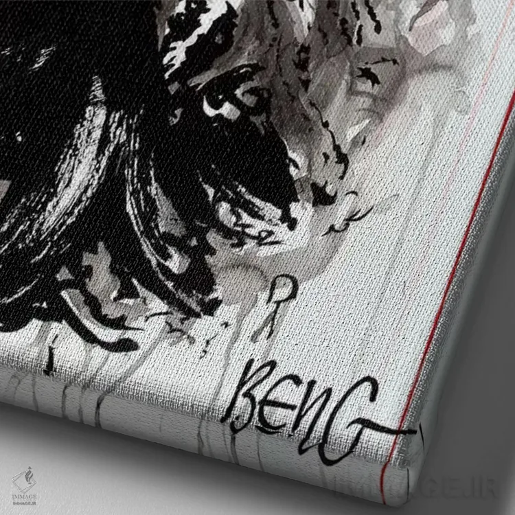 تابلو دکوراتیو جان لنون اثر سو بنگ لیم - نمای نزدیک بافت بوم