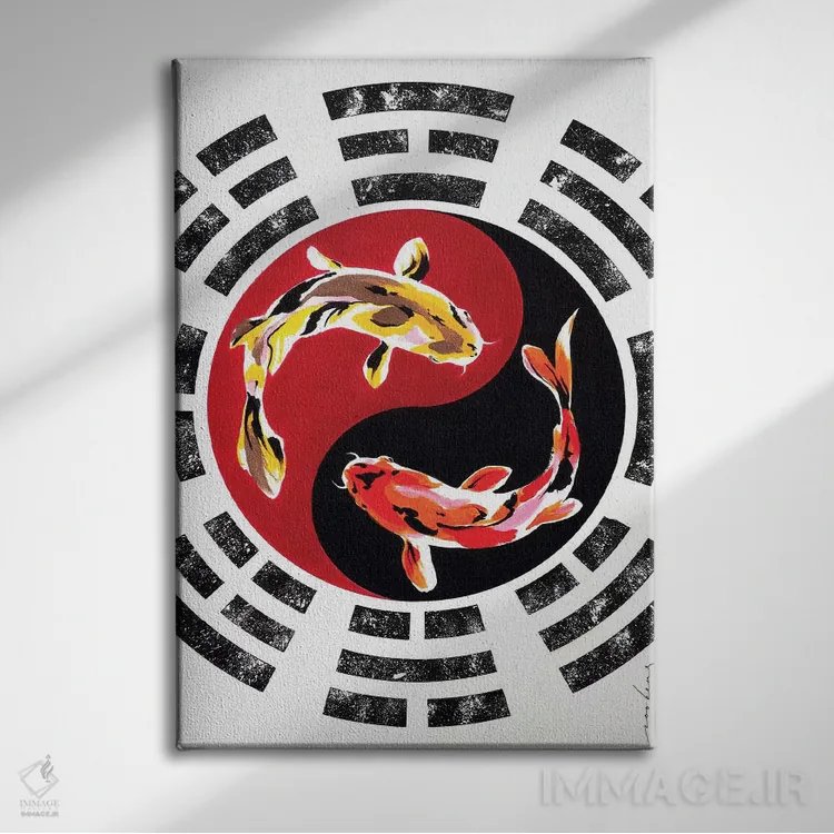 تابلو دکوراتیو ماهی کوی اثر سو بنگ لیم - نمای روبهرو روی دیوار