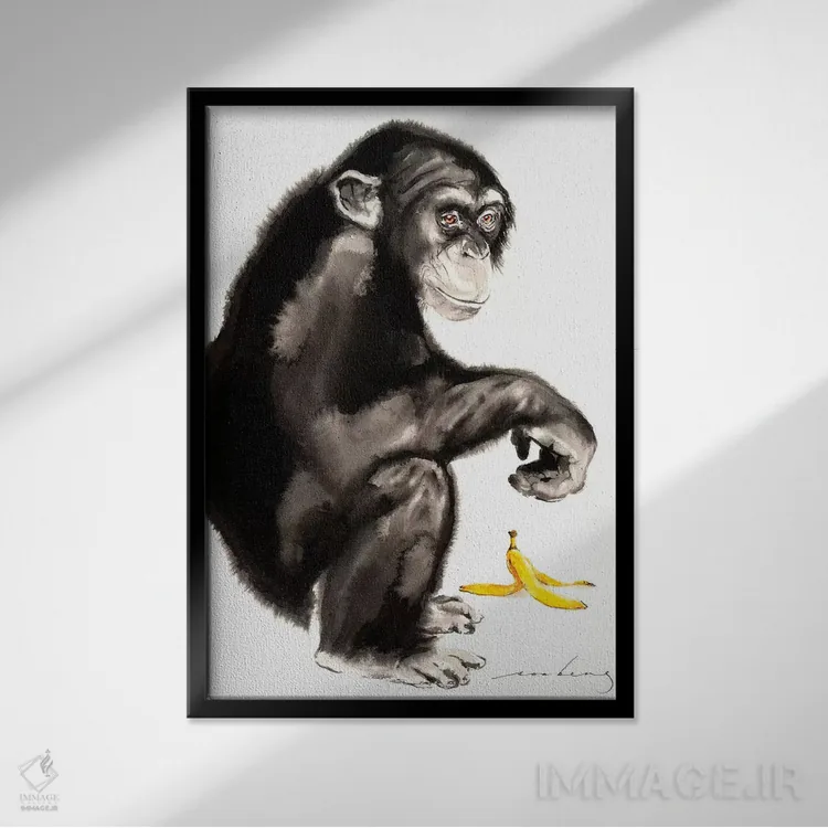 تابلو دکوراتیو گوشه شیطنت ۲ اثر سو بنگ لیم - نمای قابدار مشکی