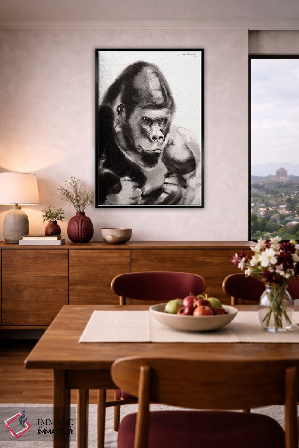 تابلو دکوراتیو گوریل مهربان اثر سو بنگ لیم - D6B