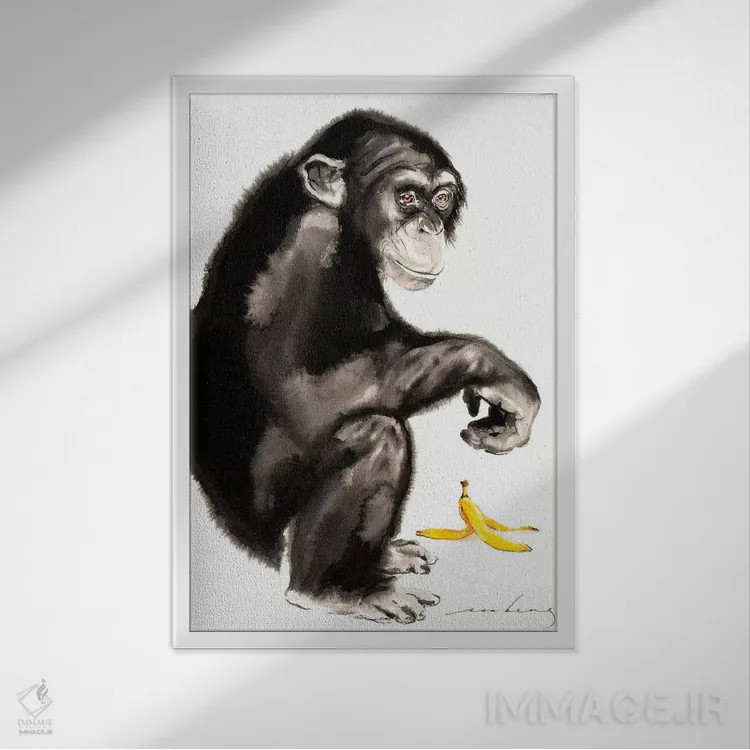 تابلو دکوراتیو گوشه شیطنت ۲ اثر سو بنگ لیم - نمای قابدار سفید