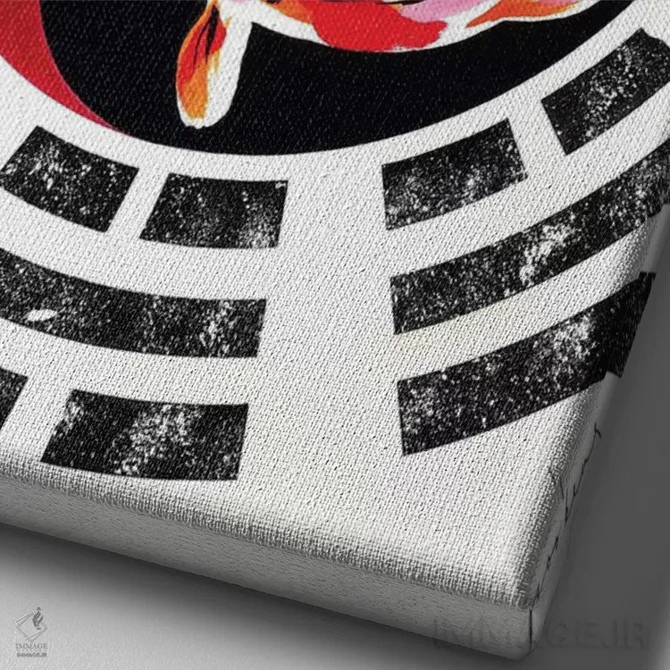 تابلو دکوراتیو ماهی کوی اثر سو بنگ لیم - نمای نزدیک بافت بوم