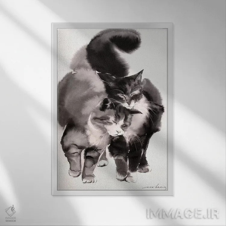 تابلو دکوراتیو همزادها اثر سو بنگ لیم - نمای قابدار سفید