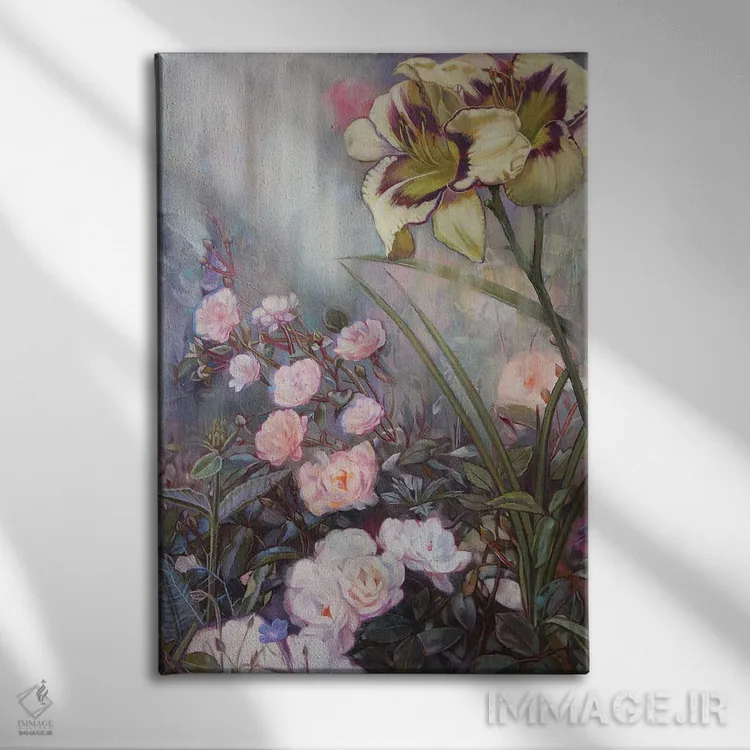 تابلو دکوراتیو گل های تابستانی اثر لیوبا برکنر - نمای روبهرو روی دیوار