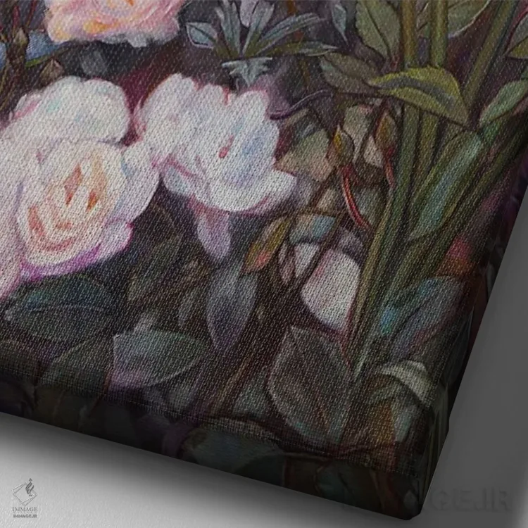 تابلو دکوراتیو گل های تابستانی اثر لیوبا برکنر - نمای نزدیک بافت بوم