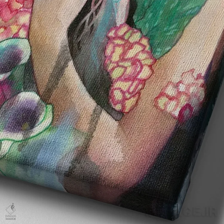 تابلو دکوراتیو تابستان عشق اثر لیوبا برکنر - نمای نزدیک بافت بوم