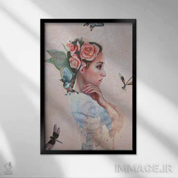 تابلو دکوراتیو زندگی بدون تو ممکن نیست اثر لیوبا برکنر - نمای قابدار مشکی