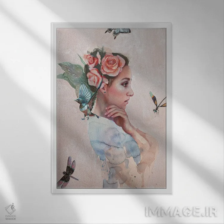 تابلو دکوراتیو زندگی بدون تو ممکن نیست اثر لیوبا برکنر - نمای قابدار سفید