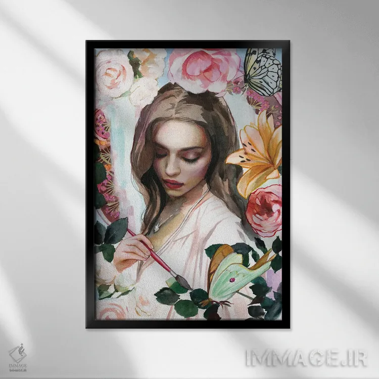 تابلو دکوراتیو دنیایت را رنگ کن اثر لیوبا برکنر - نمای قابدار مشکی