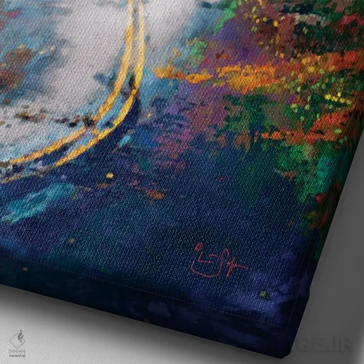 تابلو دکوراتیو پیچ جاده اثر لیزا رابینسون - نمای نزدیک بافت بوم