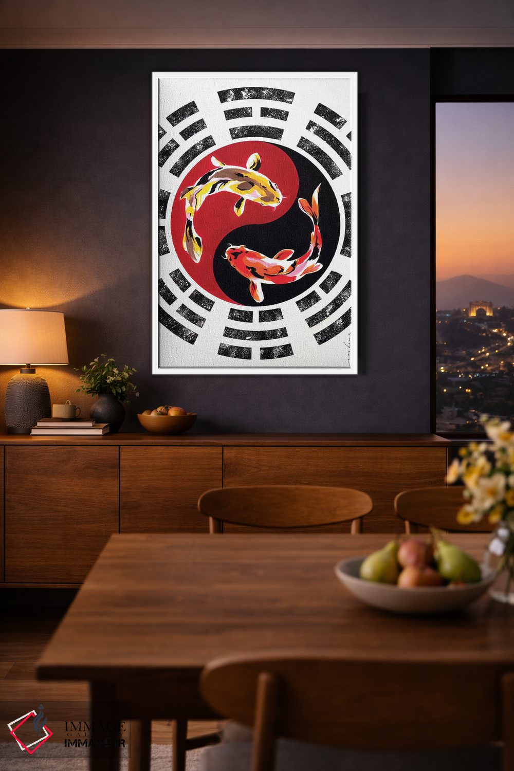 تابلو دکوراتیو ماهی کوی اثر سو بنگ لیم - D1W