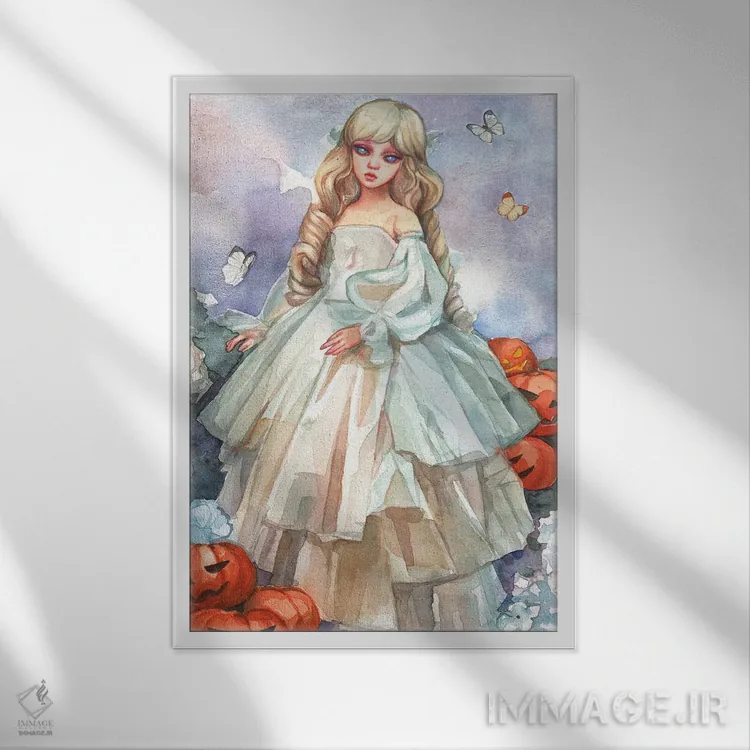 تابلو دکوراتیو جزبل اثر لیوبا برکنر - نمای قابدار سفید