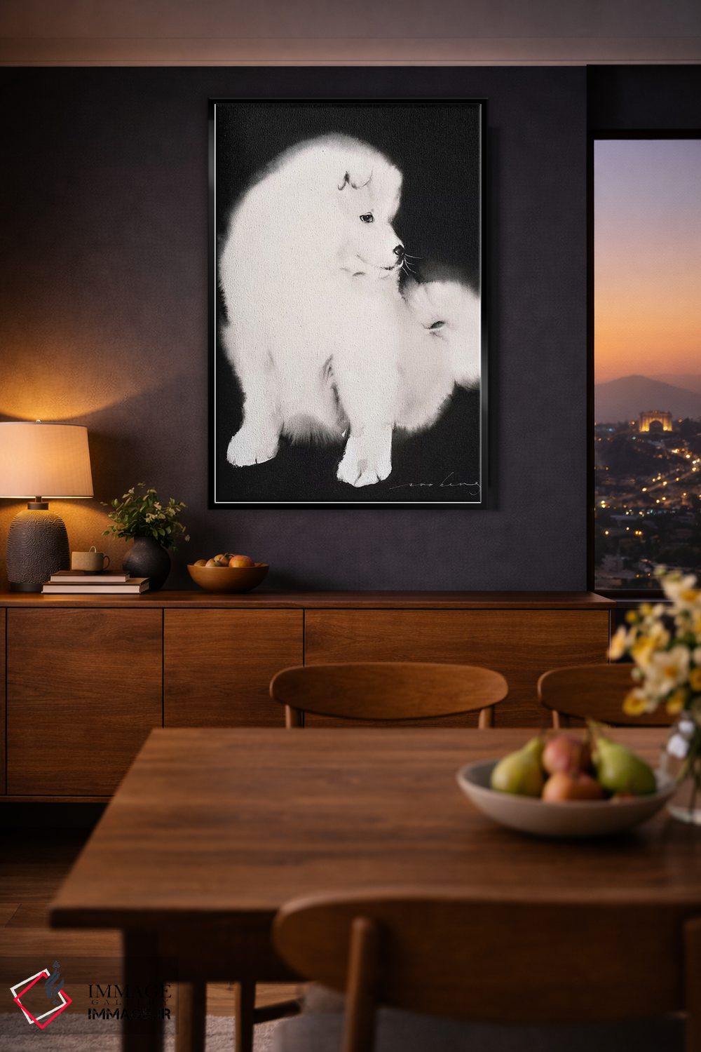 تابلو دکوراتیو توله سگ ساموید اثر سو بنگ لیم - D2B