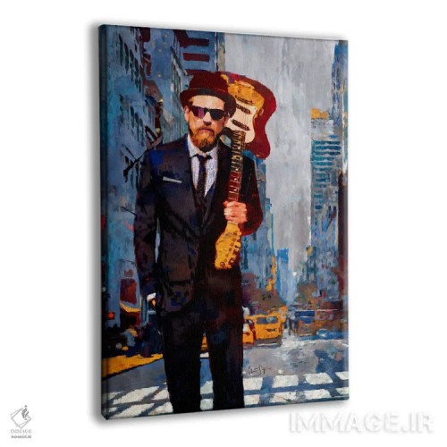 تابلو دکوراتیو یاغی با کت وشلوار اثر لیزا رابینسون - نمای پرسپکتیو محصول