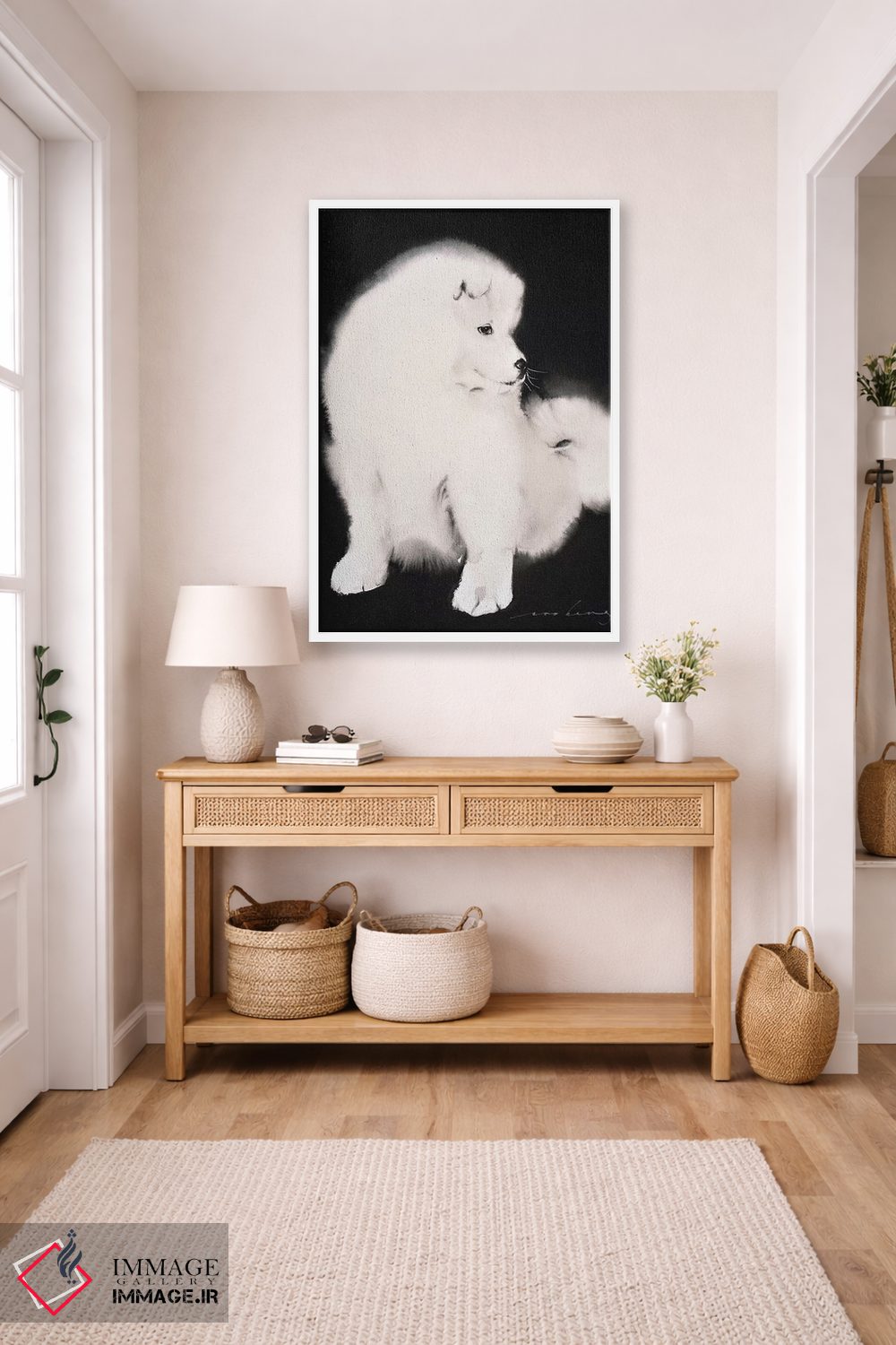 تابلو دکوراتیو توله سگ ساموید اثر سو بنگ لیم - D5W