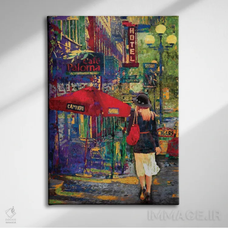 تابلو دکوراتیو قدمی عصرگاهی اثر لیزا رابینسون - نمای روبهرو روی دیوار