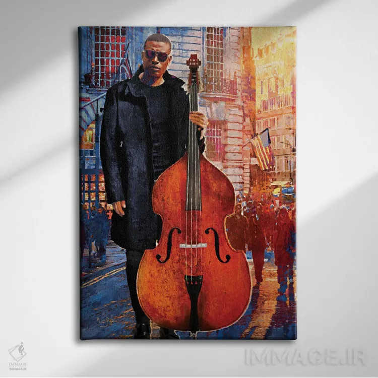 تابلو دکوراتیو ماهی باس اثر لیزا رابینسون - نمای روبهرو روی دیوار