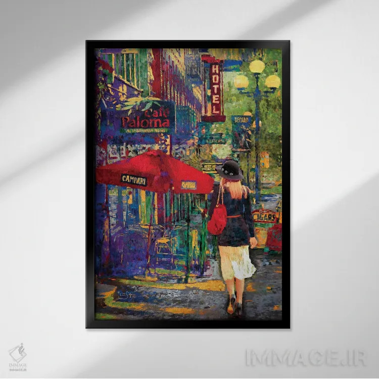 تابلو دکوراتیو قدمی عصرگاهی اثر لیزا رابینسون - نمای قابدار مشکی