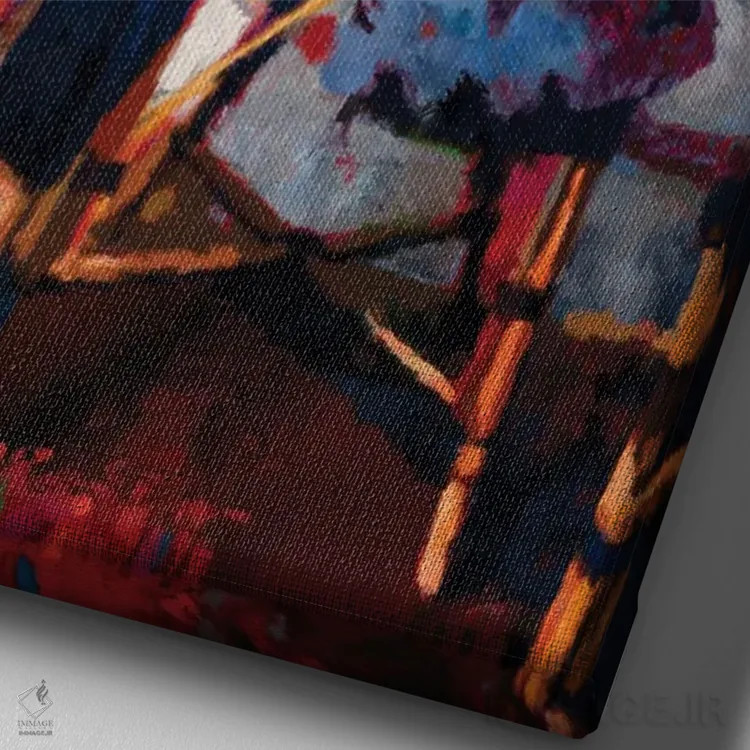 تابلو دکوراتیو قرار ناهار اثر لیزا رابینسون - نمای نزدیک بافت بوم