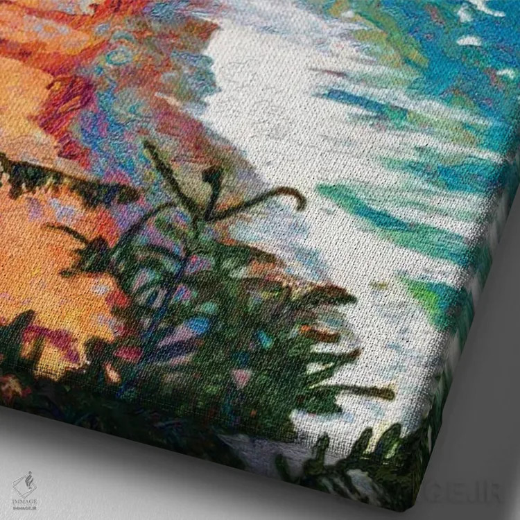 تابلو دکوراتیو خط ساحلی اثر لیزا رابینسون - نمای نزدیک بافت بوم