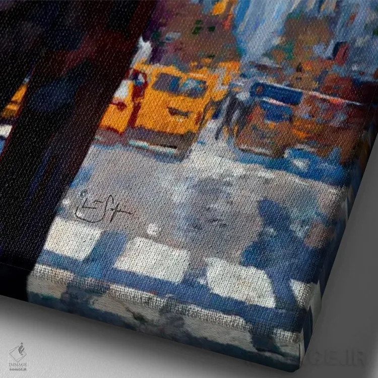 تابلو دکوراتیو یاغی با کت وشلوار اثر لیزا رابینسون - نمای نزدیک بافت بوم