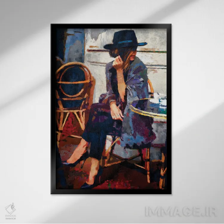 تابلو دکوراتیو قرار ناهار اثر لیزا رابینسون - نمای قابدار مشکی