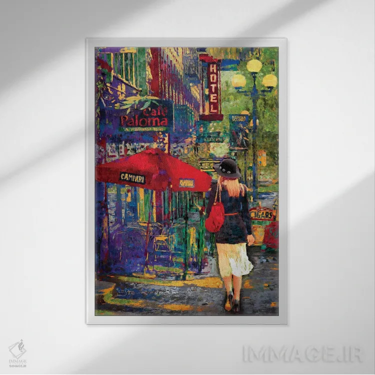 تابلو دکوراتیو قدمی عصرگاهی اثر لیزا رابینسون - نمای قابدار سفید