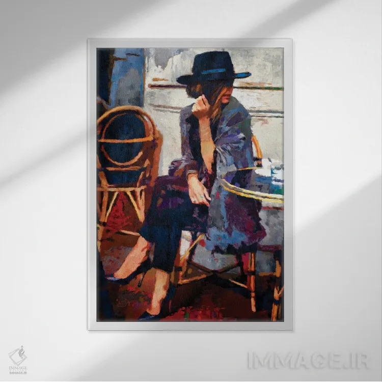 تابلو دکوراتیو قرار ناهار اثر لیزا رابینسون - نمای قابدار سفید