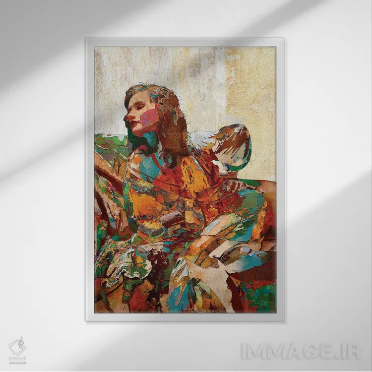 تابلو دکوراتیو درام اثر لیزا رابینسون - نمای قابدار سفید