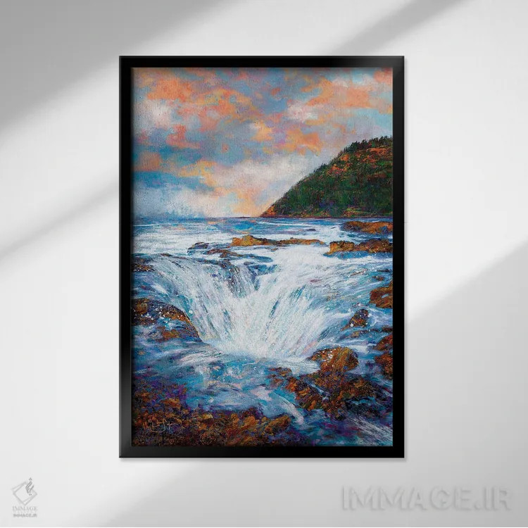 تابلو دکوراتیو چاه ثور اثر لیزا رابینسون - نمای قابدار مشکی