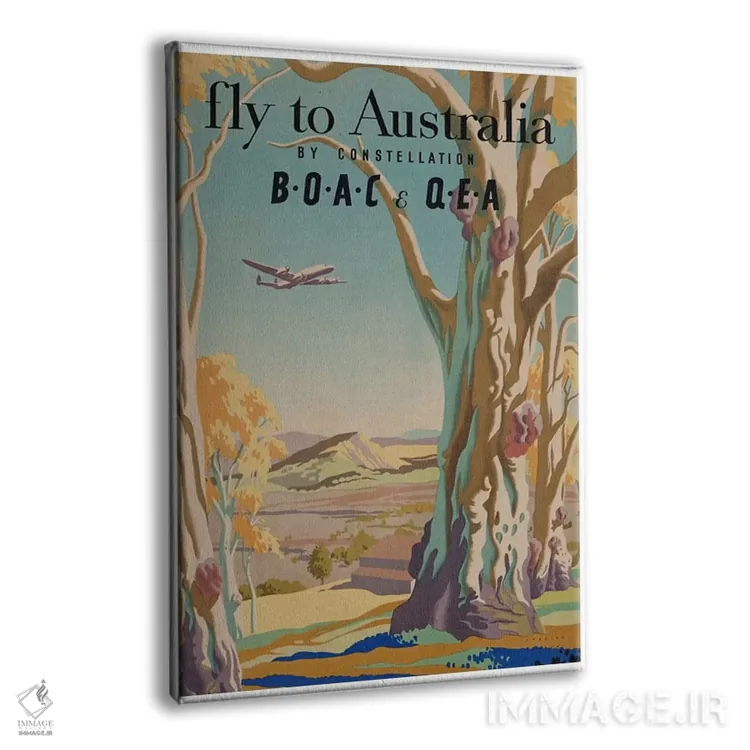تابلو دکوراتیو سفر به استرالیا با کنستلیشن - نمای پرسپکتیو محصول
