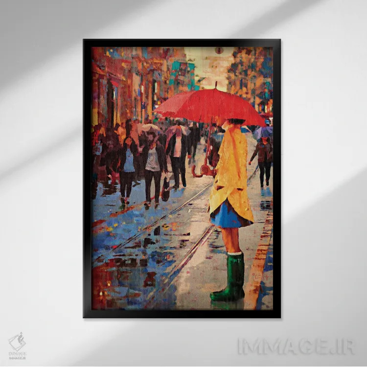 تابلو دکوراتیو چکمه های سبز اثر لیزا رابینسون - نمای قابدار مشکی