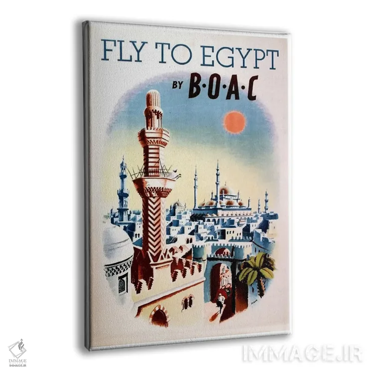 تابلو دکوراتیو پرواز به مصر با شرکت BOAC - نمای پرسپکتیو محصول