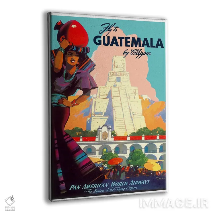 تابلو دکوراتیو پرواز به گواتمالا با کلیپر - نمای پرسپکتیو محصول