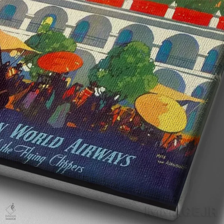 تابلو دکوراتیو پرواز به گواتمالا با کلیپر - نمای نزدیک بافت بوم