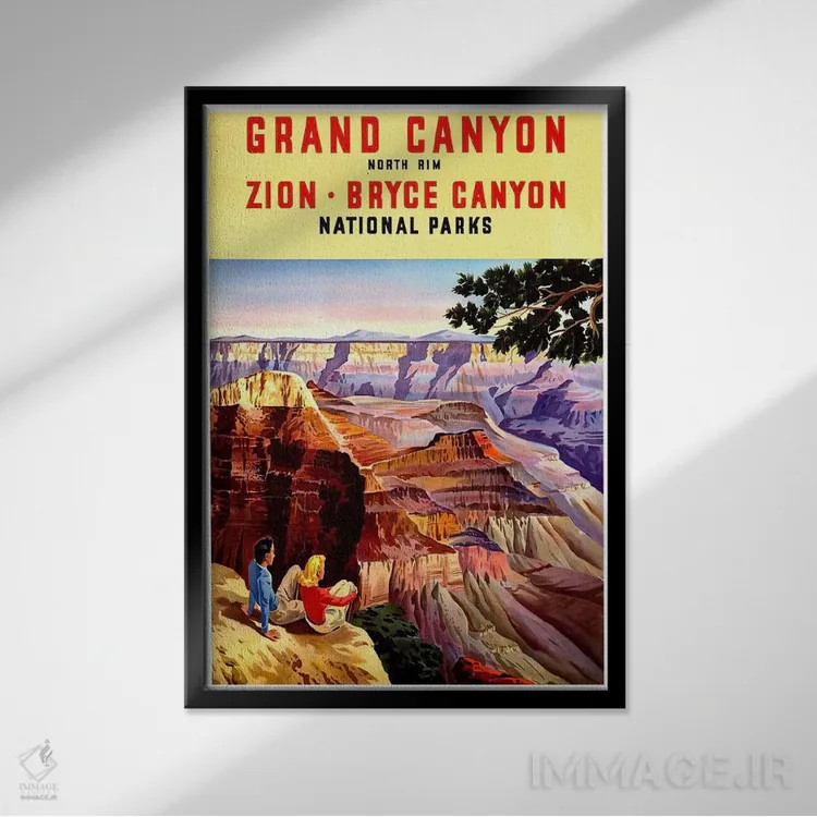 تابلو دکوراتیو Zion, And Bryce Canyon National Parks,پارک های ملی گرند کنیون، زایون و برا… - نمای قابدار مشکی